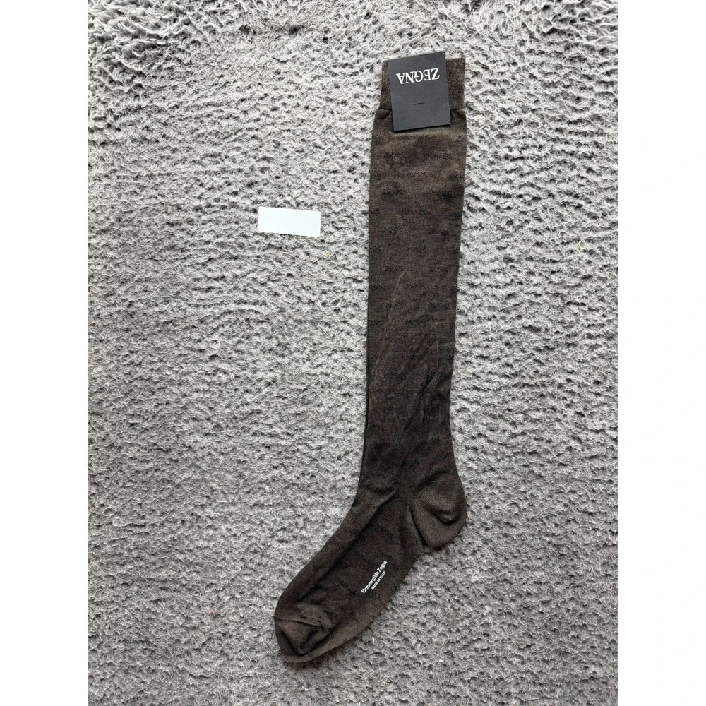 NWT Ermenegildo Zegna Iconic Triple X Knee Socks Oasi Barck Microf One Size